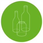 Symbol för återvinning av färgat glas