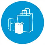 Symbol för återvinning av förpackningar i papper