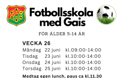 Fotbollsskola med GAIS för ålder 5-14 år i Gårdstensdalen