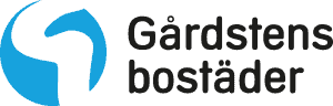 Gårdstensbostäders nya logotype. Gårdstensbostäder nya logo med blått märke