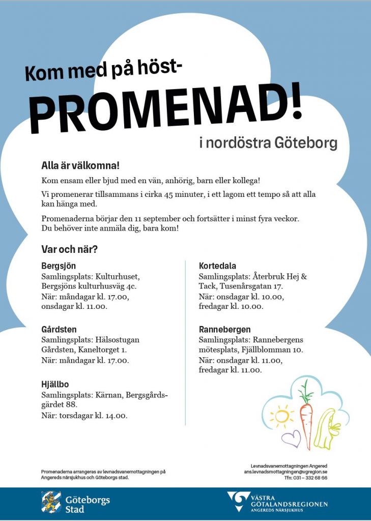 Program över höstpromenader i nordöstra Göteborg