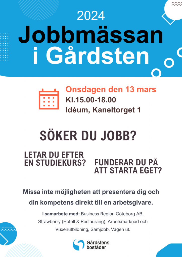 Annons för Jobbmässan i Gårdsten 13 mars