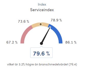 Serviceindex 79,6% 2020