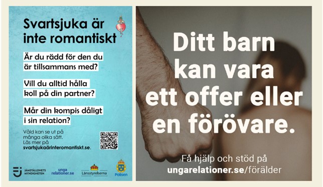 Kampanjbild med texten om att Svartsjuka inte är romantiskt